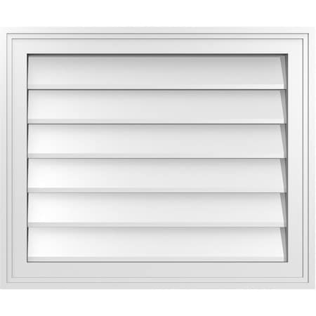 Ekena Millwork Vertical Surface Mount PVC Gable Vnt: Non-Functional, w/2"W x 1-1/2"H, Brickmould Frame, 24"W x 20"H GVPVE24X2002SN